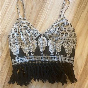 Free People Fringe Crop Top